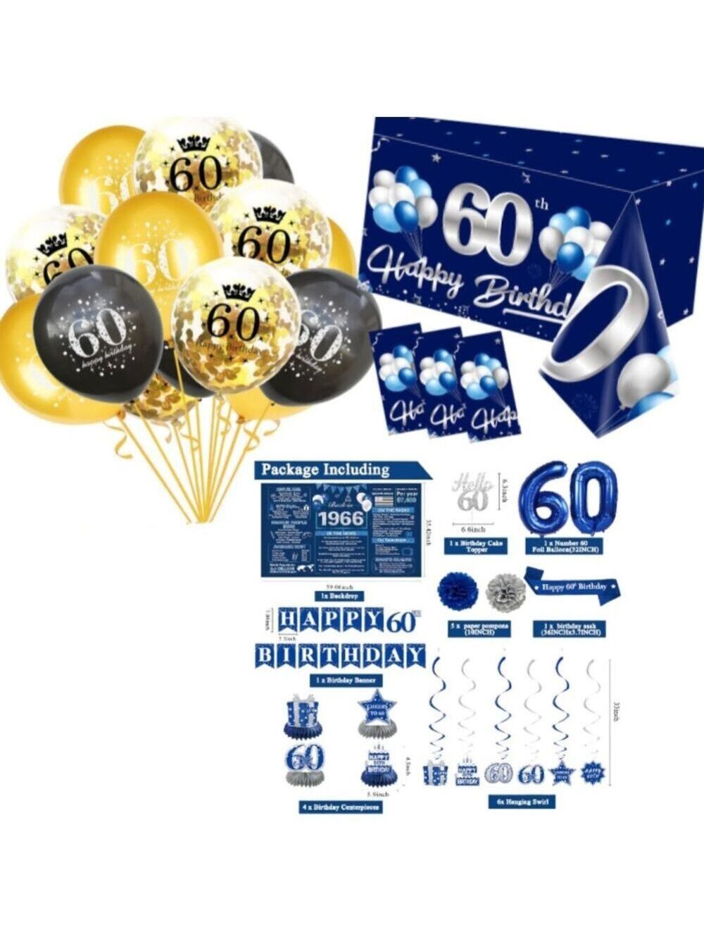 60th Birthday Decoration Bundle